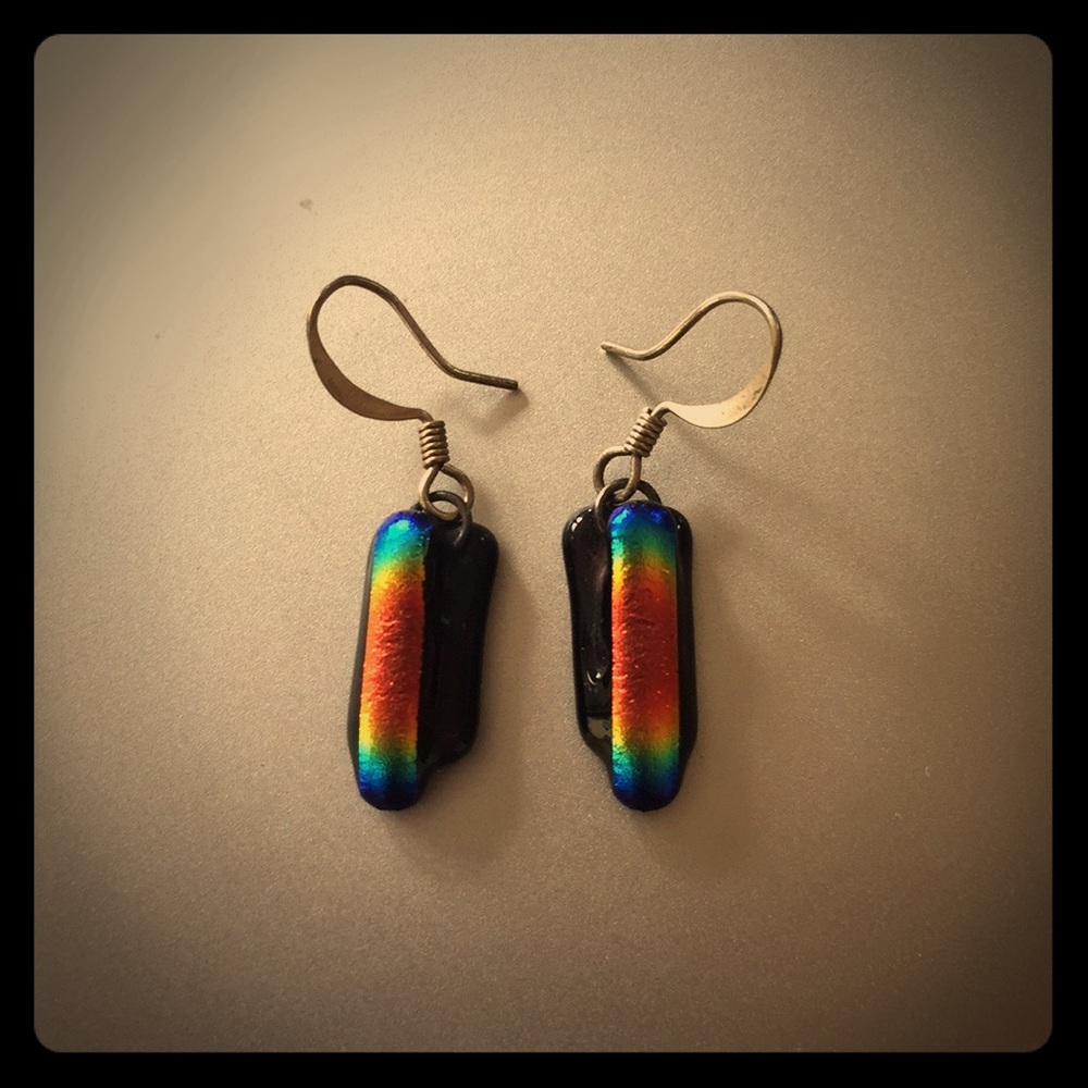 Glass dichroic earrings